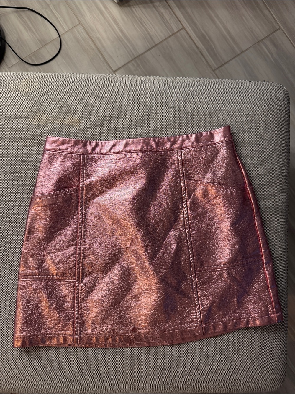 art class Metallic Rose Pink Mini Skirt